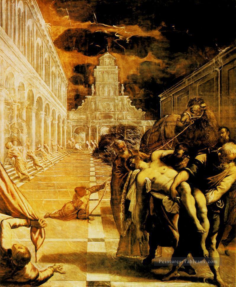 Le vol du corps mort de St Mark italien Renaissance Tintoretto Peintures à l'huile